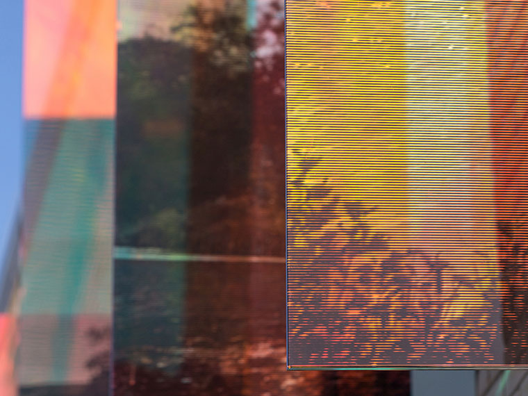 dichroic glass work on lyde green community centre
