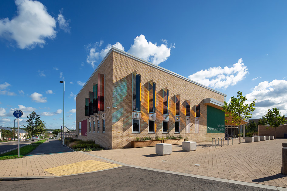 glass public art at Lyde Green Community Centre